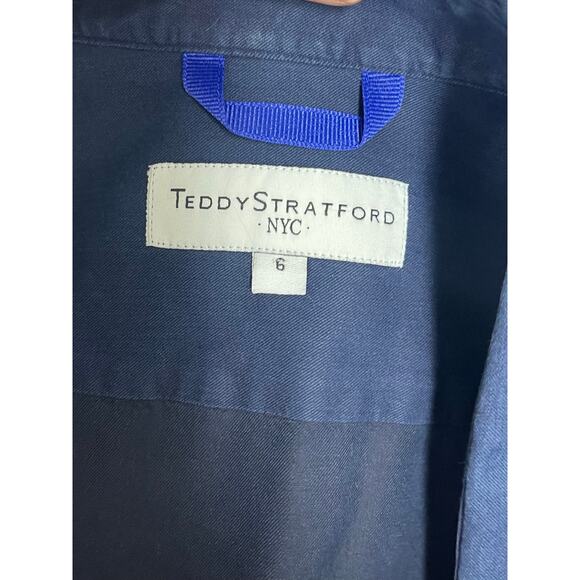 Teddy Stratford The Zip Fit Button down shirt navy blue size 6/XXL - Picture 2 of 8